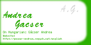 andrea gacser business card