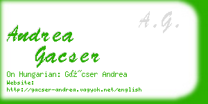 andrea gacser business card